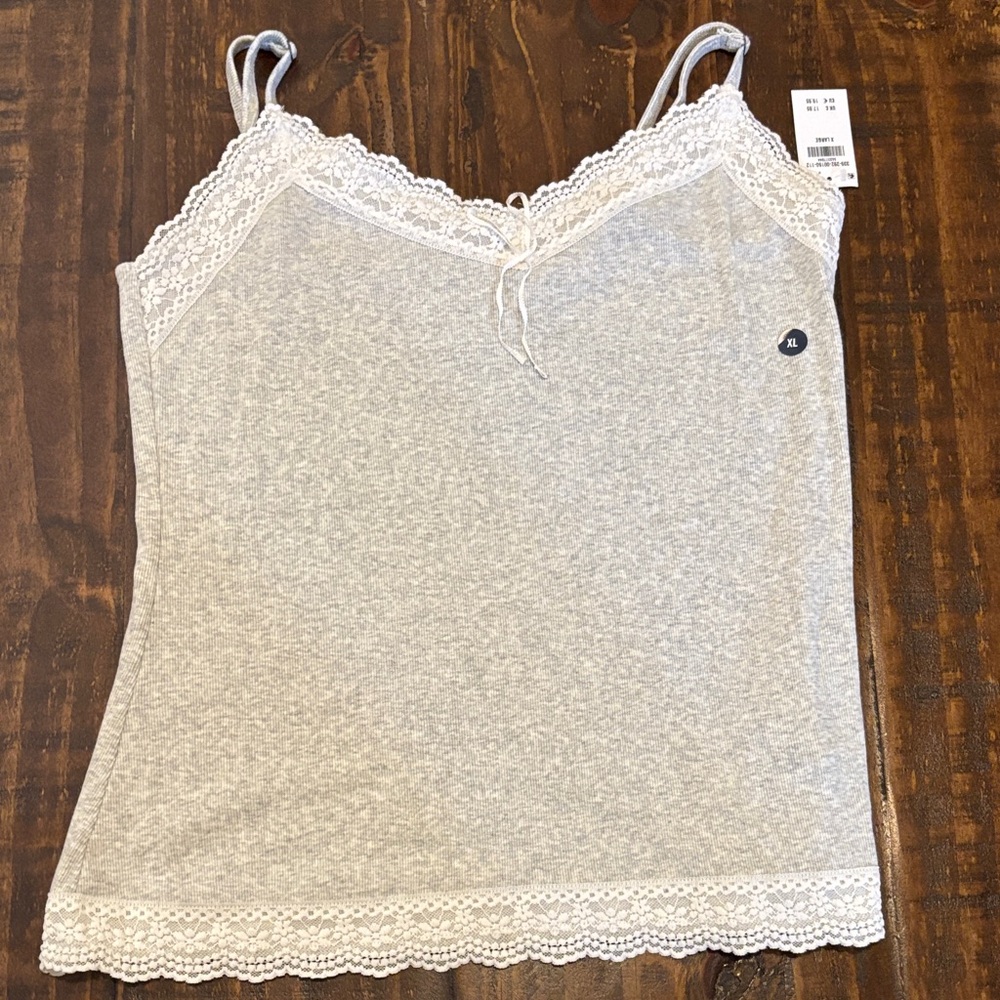 Hollister Light Gray Lace Camisole